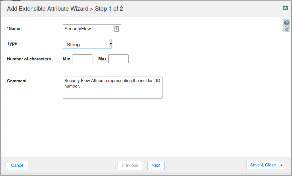 Infoblox Extensible Attribute Wizard Step 1